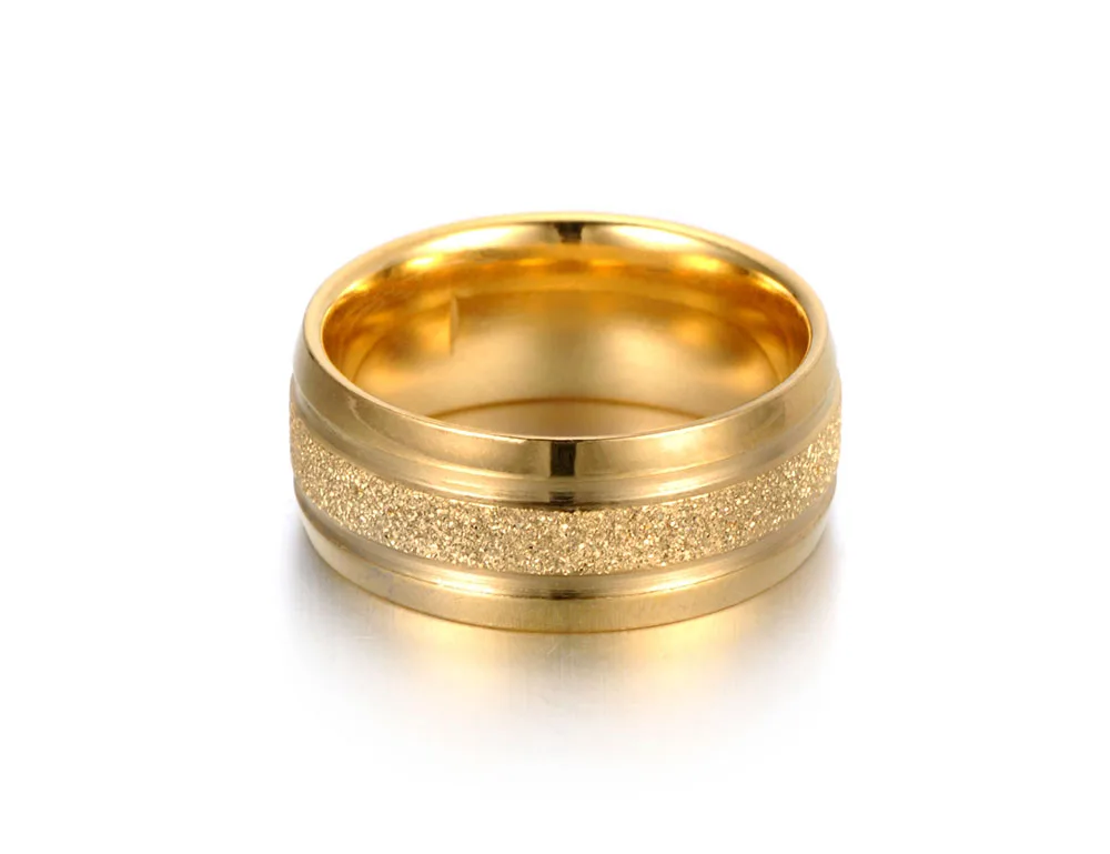 ZooMango Новинка золотого цвета Матовая нержавеющая сталь парное кольцо для женщин