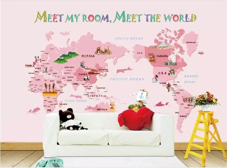 Фотообои на заказ 3D обои для детской комнаты с рисунком под телевизор дивана