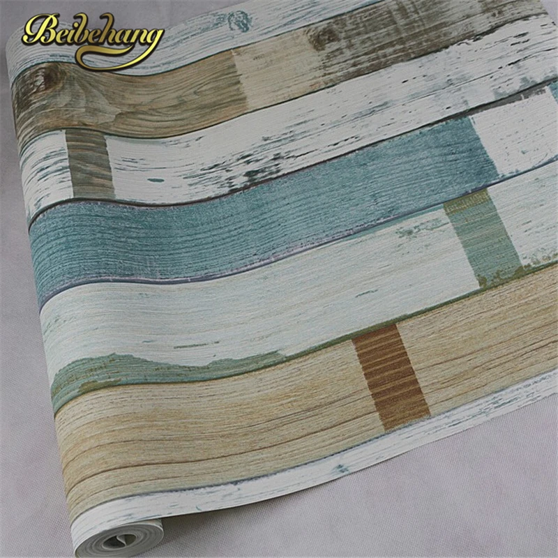 Полосатые деревянные обои beibehang ПВХ/виниловые деревенские из дерева
