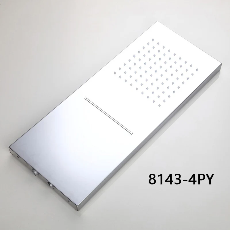81434PY KEMAIDI, хорошее качество, дождевая квадратная Душевая насадка для ванной комнаты, набор для душа, настенный умывальник, верхний светодиодный светильник, хромированный - Цвет: 81434PY