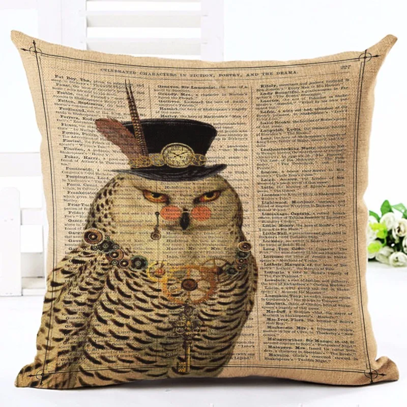 Ретро Газета льняные наволочки для диванных подушек Чехлы Nordico с принтом