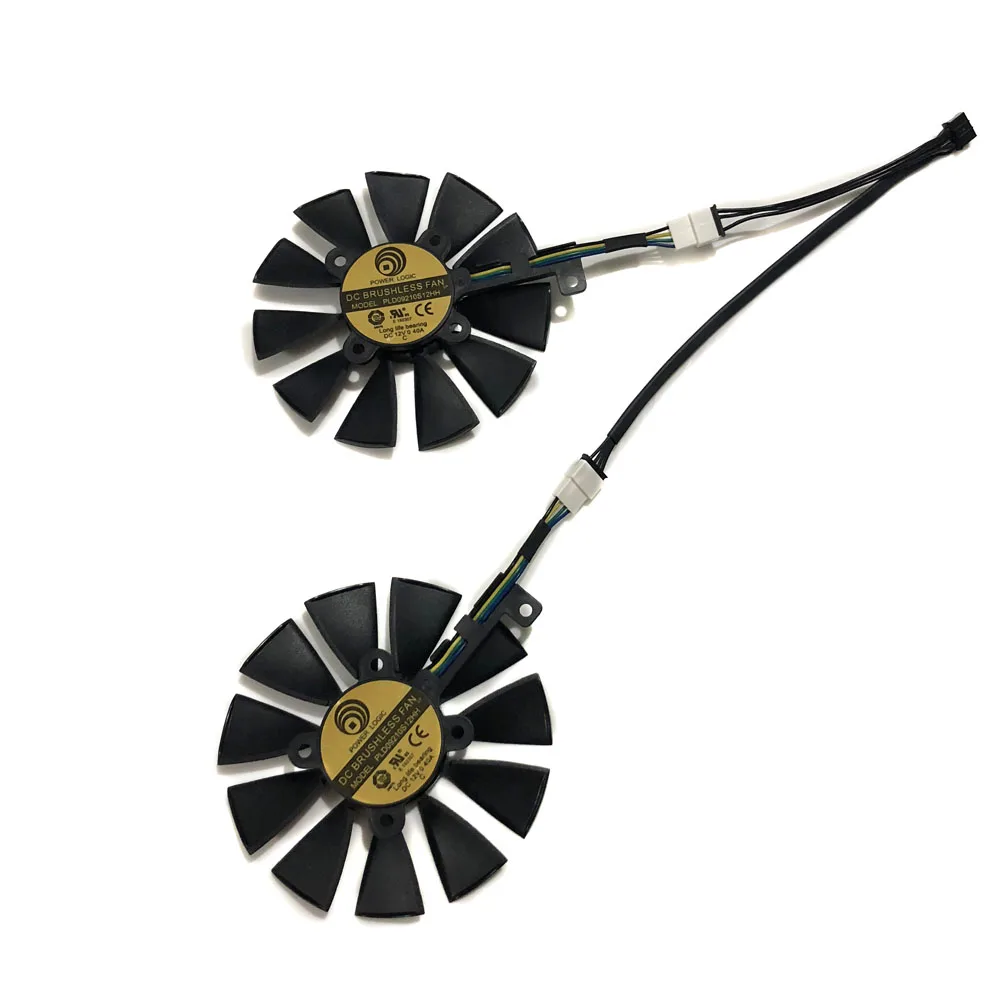 Фото 2 шт./комплект Вентилятор видеокарты,PLD09210S12HH,Применяется к ASUS EX-GTX 1070-8G,Применяется к ASUS EX-GTX1060-6G,Применяется к ASUS DUAL-GTX 1060-6G,Применяется к ASUS ... №4
