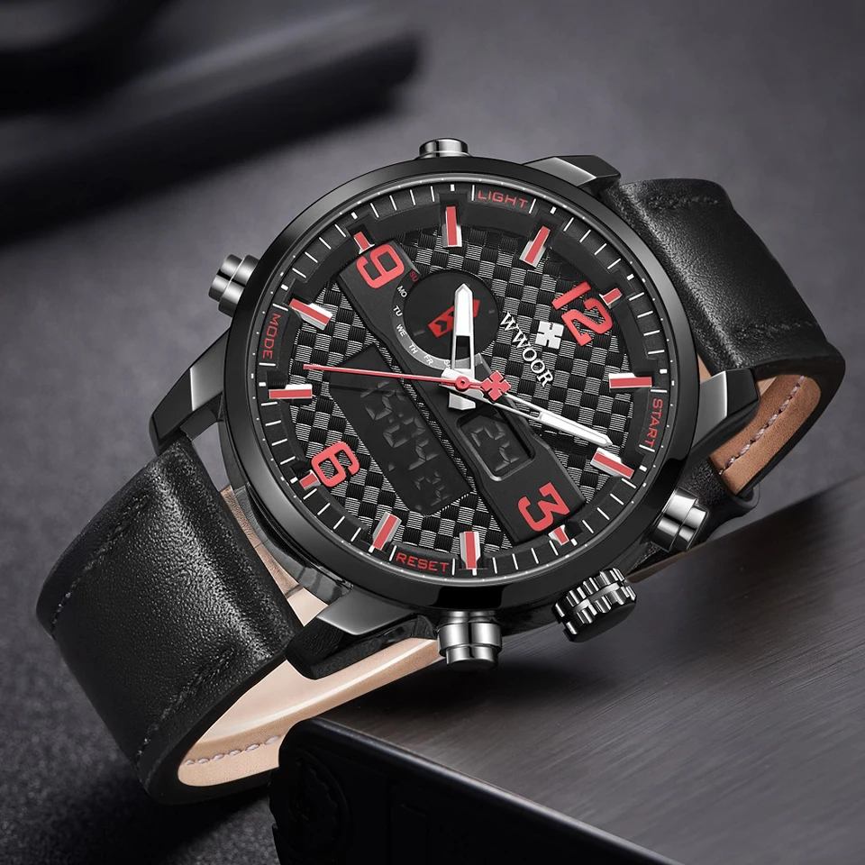 Часы наручные мужские Цифровые кварцевые с черным циферблатом 2020|Мужские
