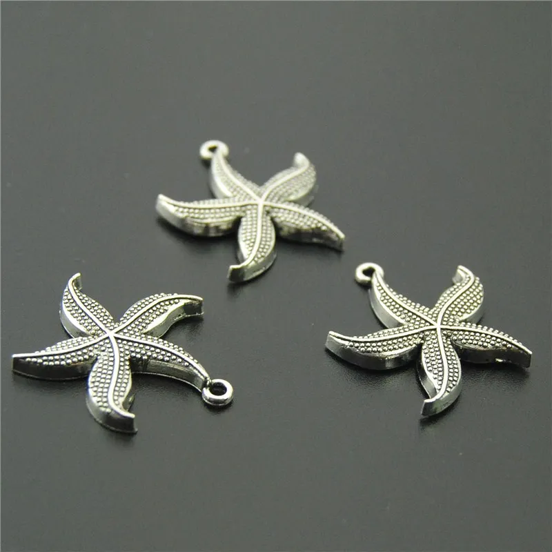 Подвески в виде морской звезды серебряного цвета 20 шт. подвески для браслета