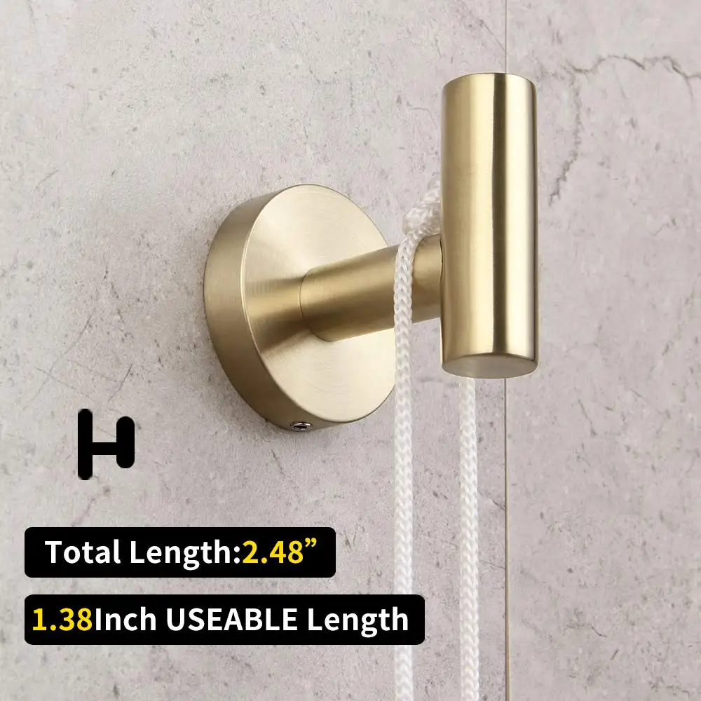 

Bathroom Brushed Gold 3-Piece Accessories Set SUS304 Stainless Steel Bath Accessories set (paper holder towel ring robe hook)