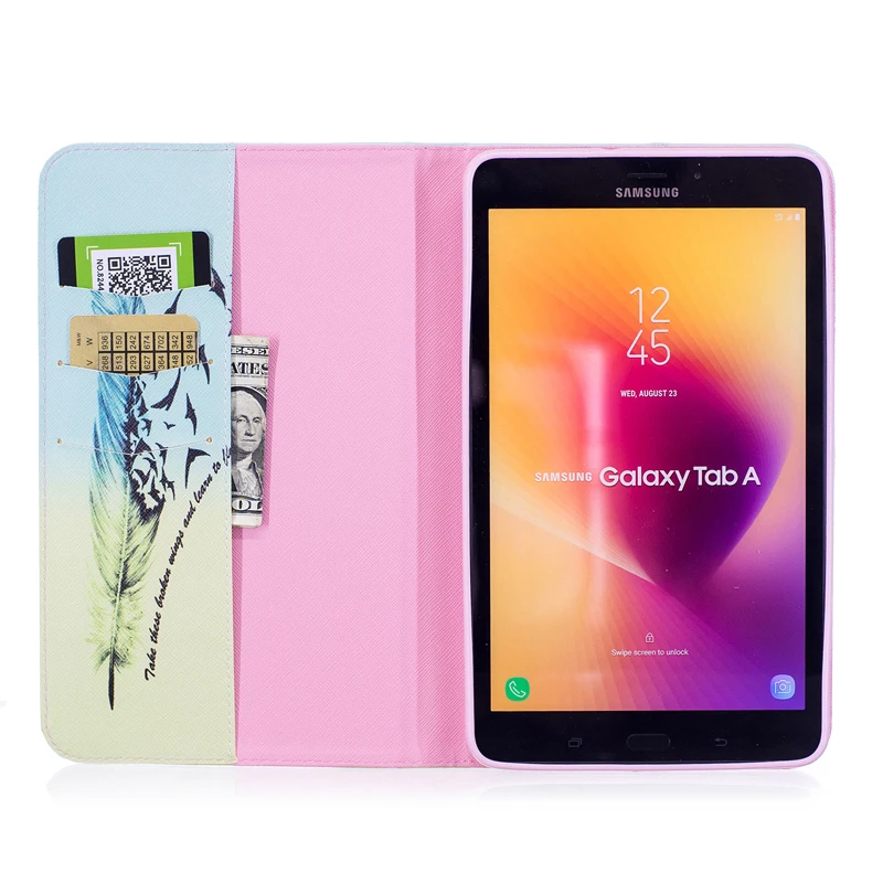 Цветные Чехлы для планшетов из искусственной кожи Samsung Galaxy Tab A 8 0 (2017) T380/T385 с