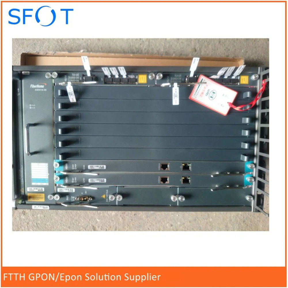 

Original Fiberhome AN5516-06 chasis, 2HSWA, 2HU1A/2HU2A, 2PWR, with 1pc 8 ports GPON business card GC8B C+