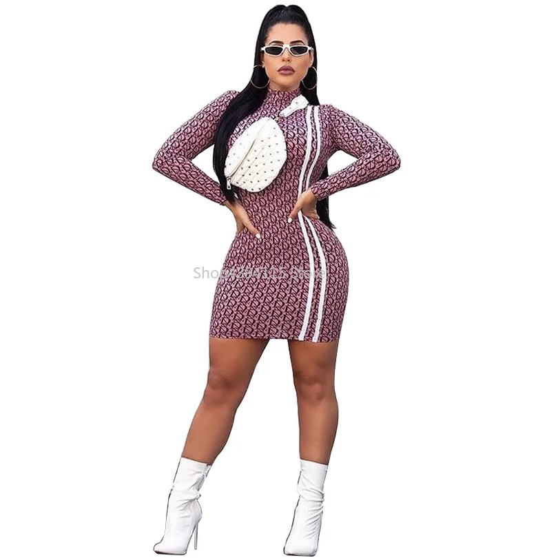 Новинки для женщин осень с длинным рукавом и стоячим воротником Письмо печати