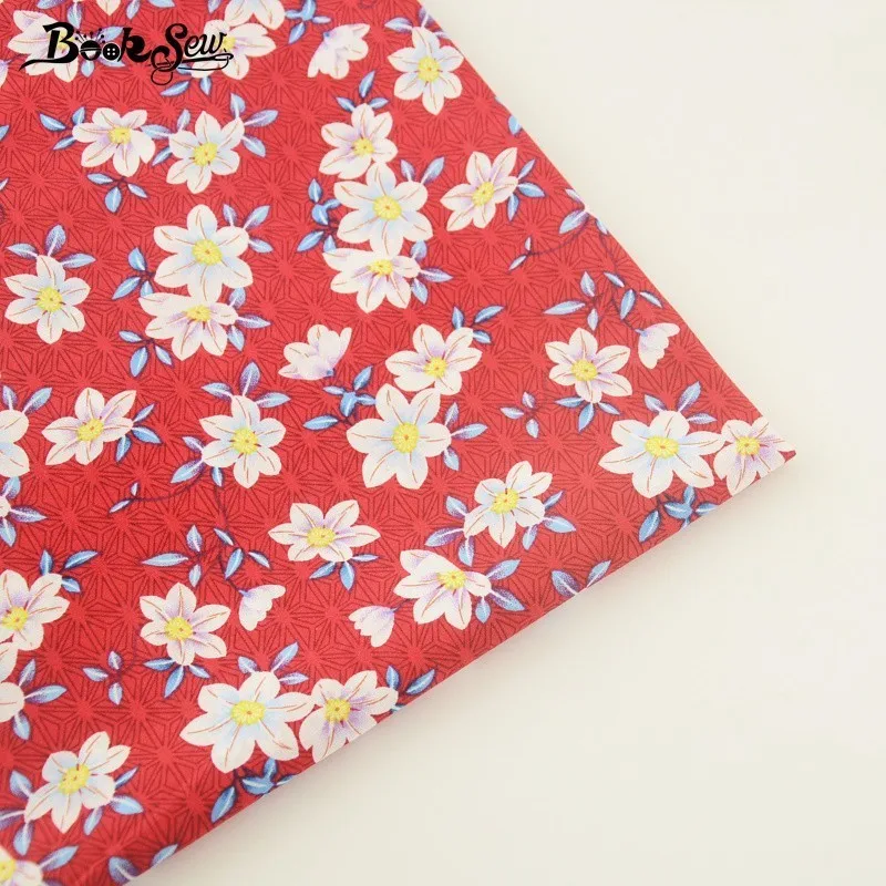 Тканевый поплин Booksew 100% хлопок домашний текстиль цветы мягкая швейная ткань Tecido