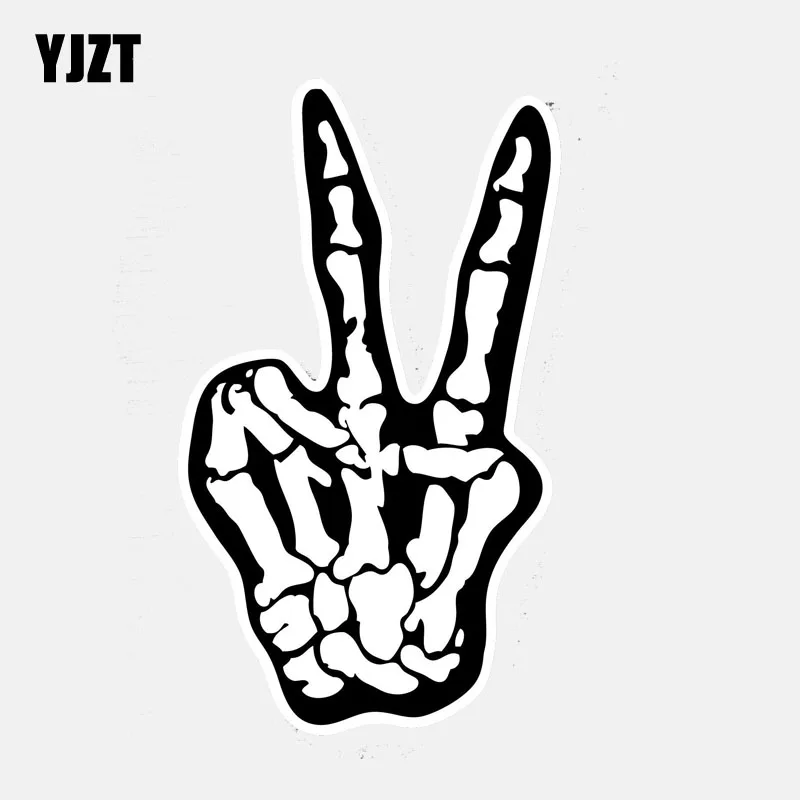 

YJZT 7.5CM*13CM Car Accessories Skeleton Fingers Car Styling Motorcycle Helmet Car Sticker 6-2944