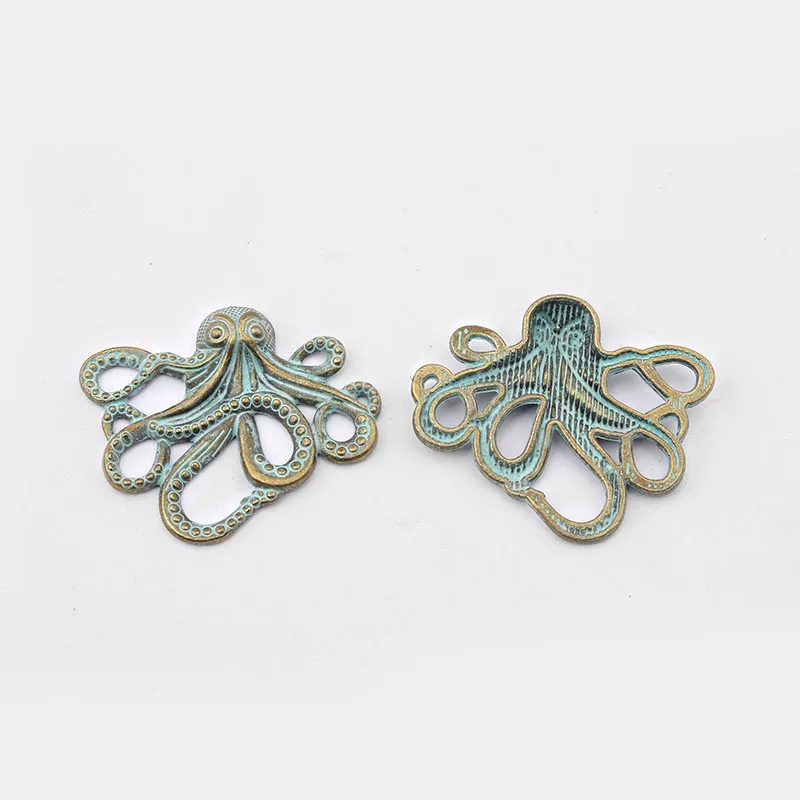 5-6pcs 1 упаковка античное серебро/бронза/вердигрис амулеты осьминог кулон стимпанк ювелирные изделия для DIY изготовления ювелирных изделий материал - Окраска металла: 5-6pcs
