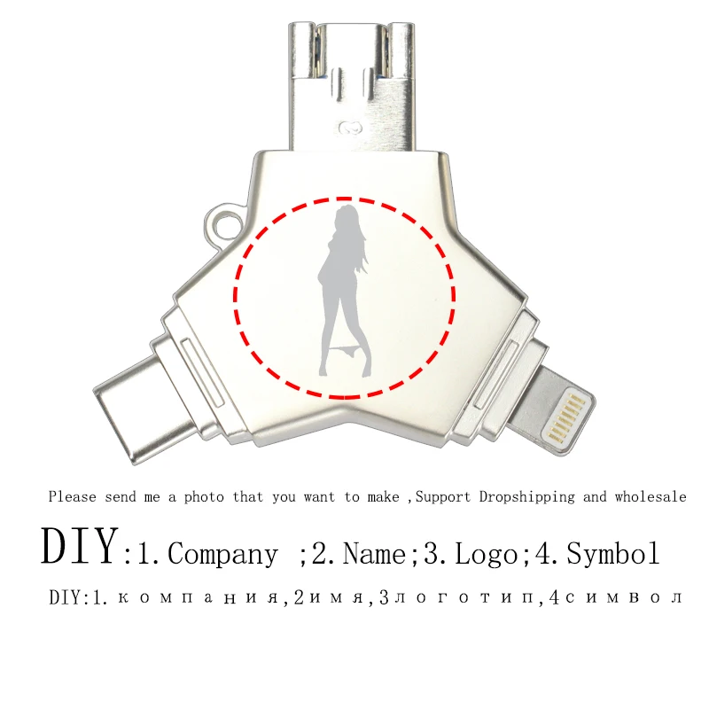 U016A-White-DIY Ingelon фото палка 128gb USB3.0 32gb 64gb Флешка Мини карта памяти Флешка 32gb металлический usb для iphone 6s 7plus 8 plus X - Цвет: U016A-White-DIY