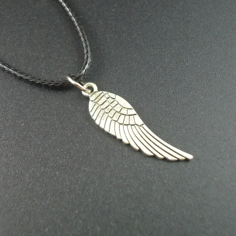 Короткие кожаные ошейники винтажные маленькие Подвески Ангела из сплава