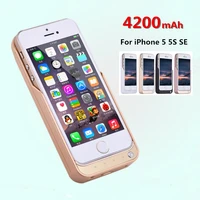 4200mah portable power bank case for iphone 5 5s se battery case external battery power charger case backup powerbank cover