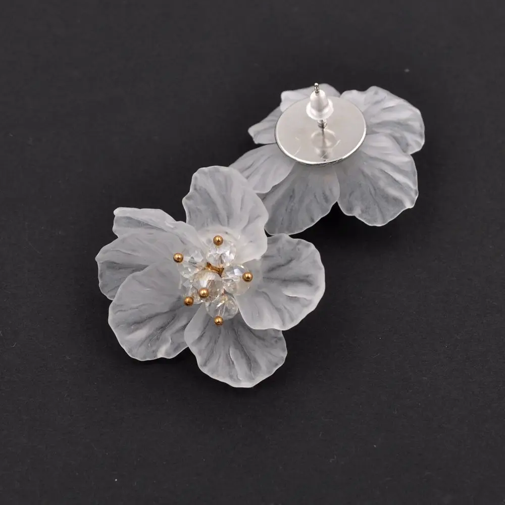 Новое поступление 2018 белые полимерные серьги с цветком камелии для женщин