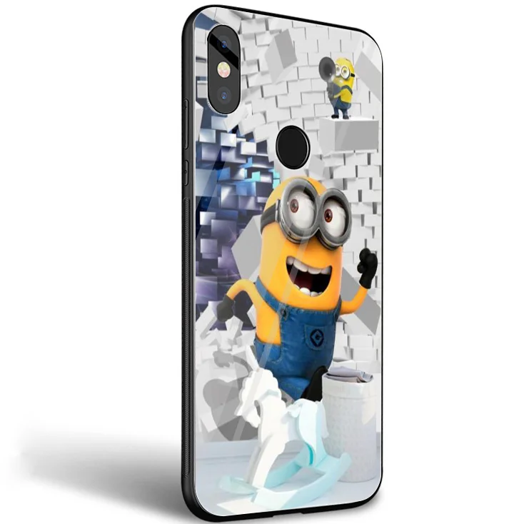Desxz чехол "Миньоны" Чехол стекло для Xiaomi Redmi Note 5 6 7 Pro 6A A1 4X9 Pocophone F1 крышка