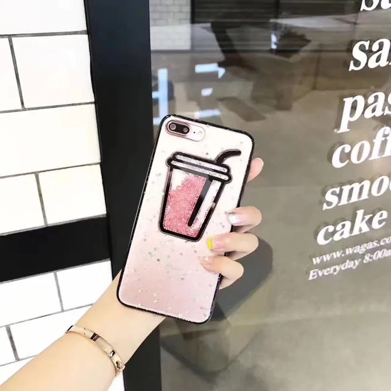 JiBan Shinny 3D Попкорн Прозрачный блестящий Bing чехлы для телефонов iphone 8 Plus чашки