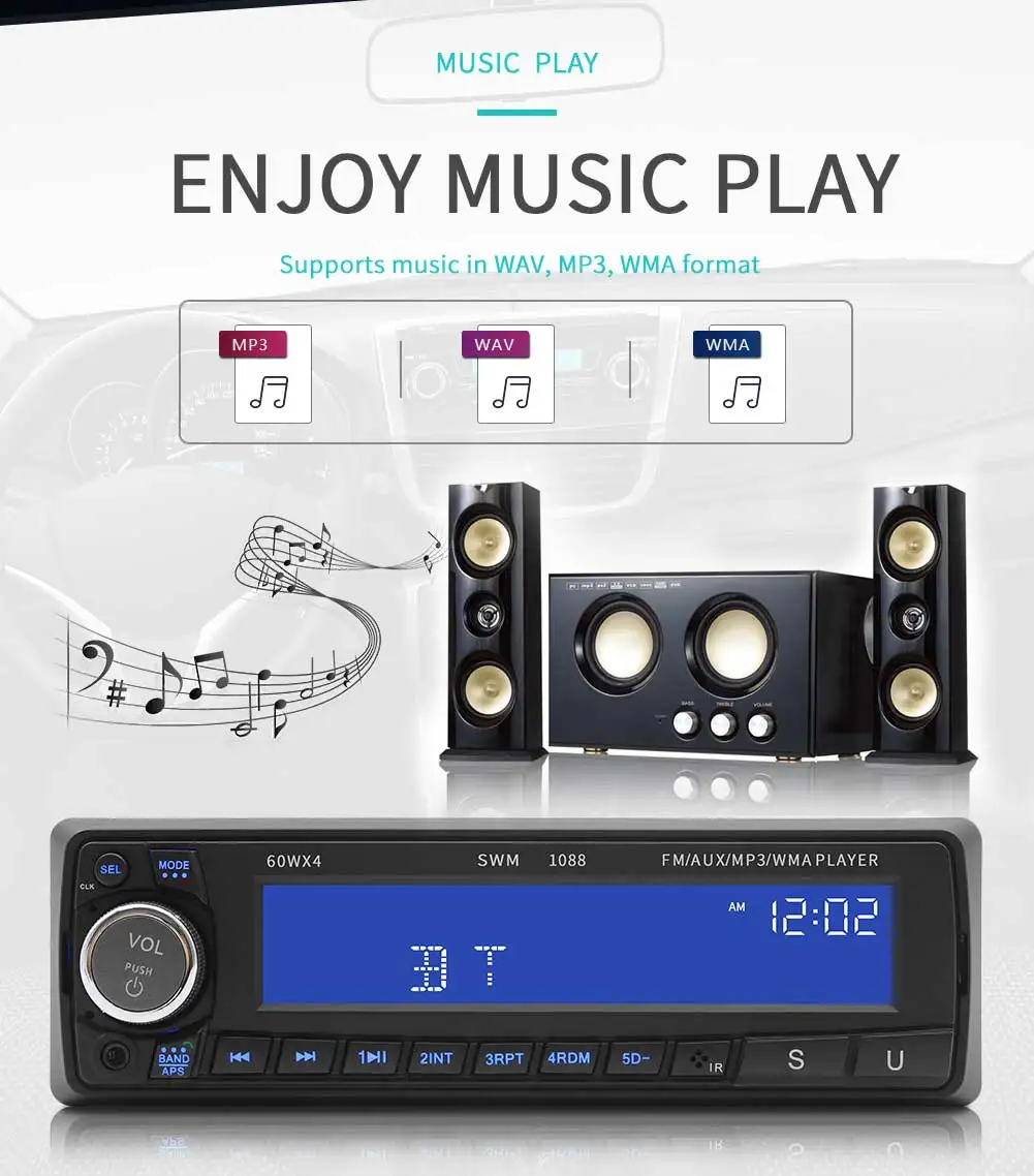 Автомагнитола 1 Din Bluetooth FM USB TF ЖК дисплей|Автомобильные радиоприемники| |