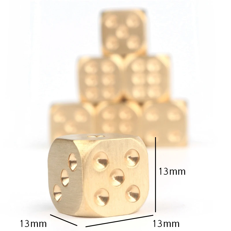 1 шт. латунные игральные кости из чистой меди твердые ручная полировка