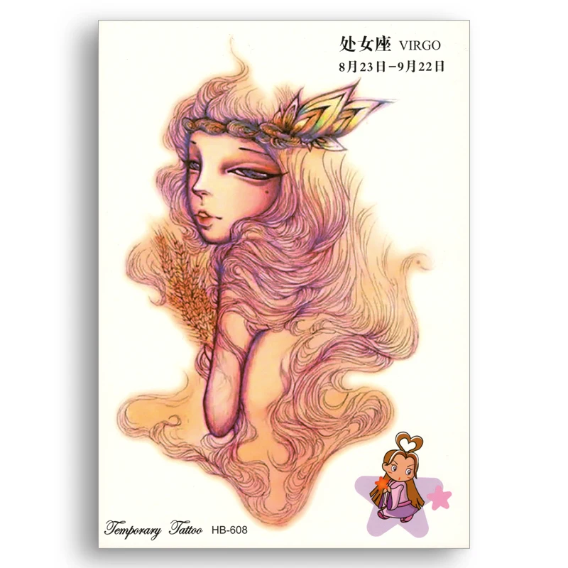 Блестящие поддельные татуировки наклейки переводятся с помощью воды