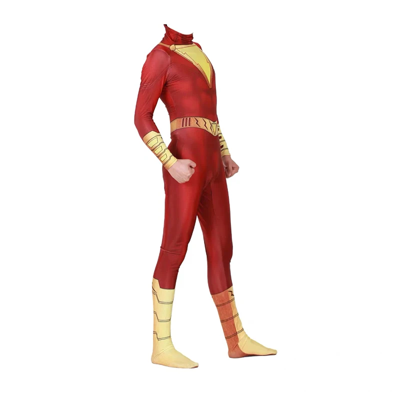 Shazam Косплей фильм Марвел Капитан Хэллоуин костюм Billy Batson необычный комбинезон