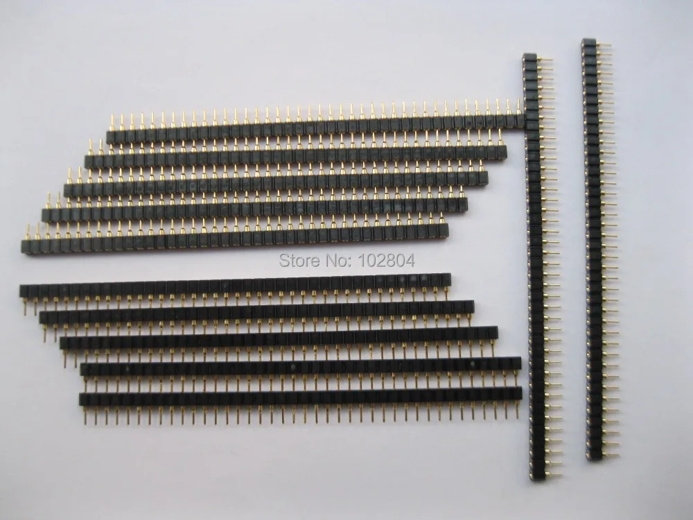 10 pcs Gold Plated 2.54mm 1x40 40pin L7.43mm Pin Header Male Single Row Strip | Обустройство дома