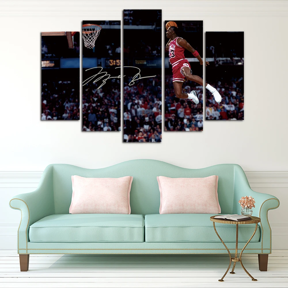 5 шт. холст живопись NBA спортивные звезды Баскетбол настенный Декор печать в рамке