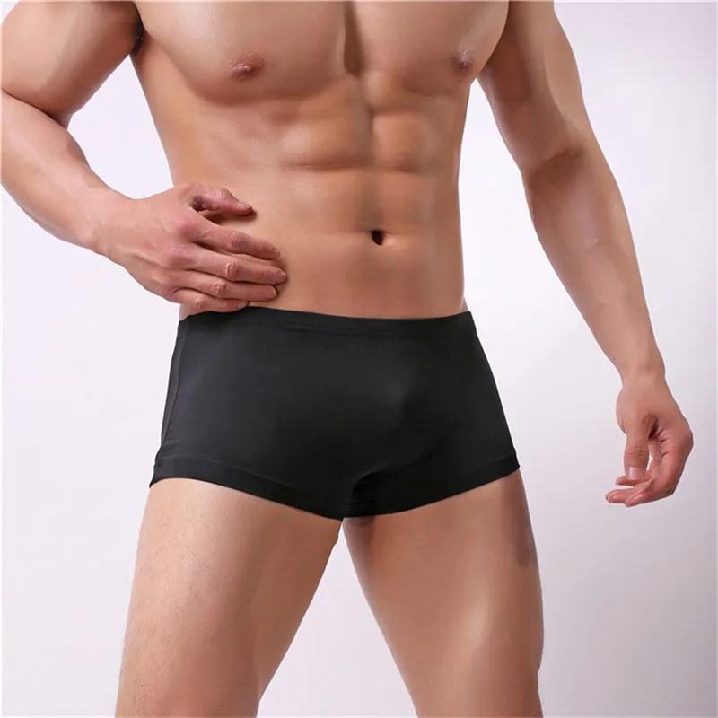 2Pcs/lot Best Men Boxer Silky quickly dry Underwear Male fashion Solid Panties Underpants Cueca Boxershorts Homme for Russian | Мужская