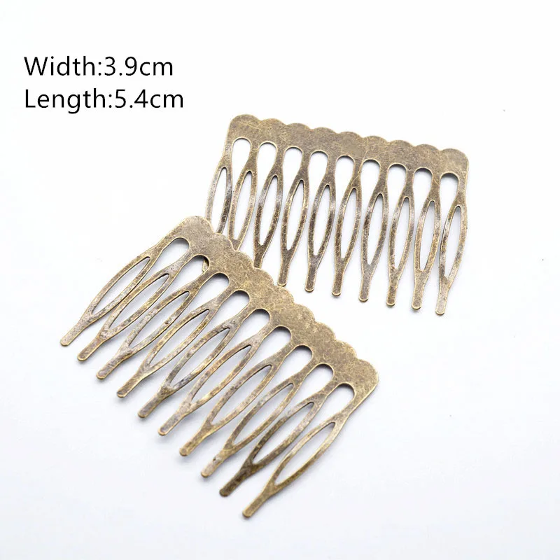 6pcs 10teeth bronze 5/10 зубья металлическая расческа для волос бронзовый тон заколки для волос когти-шпильки Сделай Сам ювелирные изделия и компоненты свадебные принадлежности для волос HK107 - Цвет: 6pcs 10teeth bronze