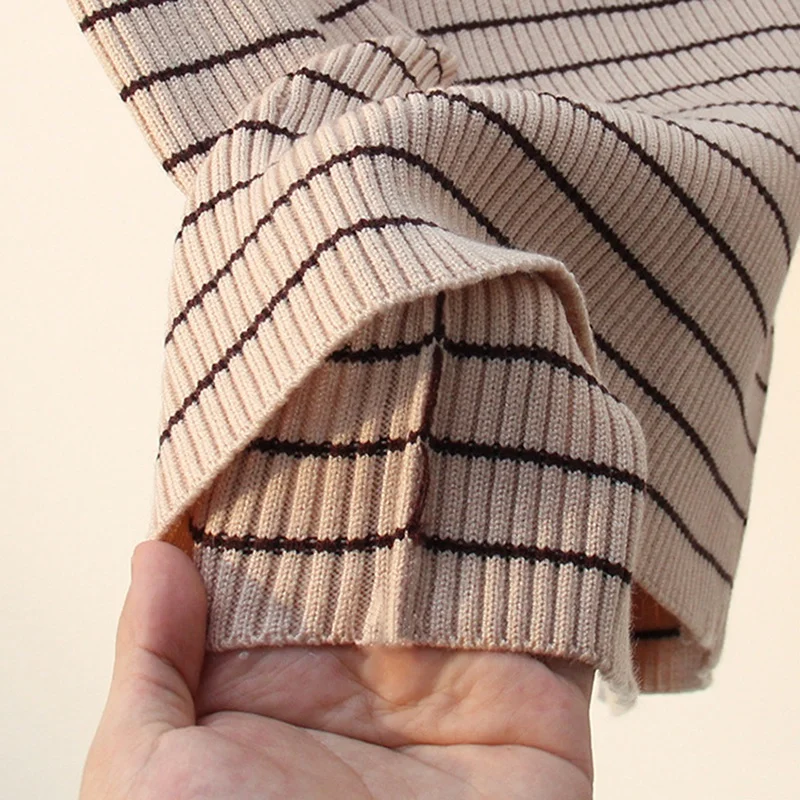 ONLYSTAR Striped Women Sweater Autumn Winter Patchwork Pullover Tops High Elasticity Thick Female Jumper Soft Pull Femme | Женская