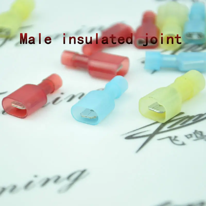 

500PCS Male Fully Insulated Joint (nylon) MDFN 1.25-250 Wire Connector Copper Terminals AWG 22-16 0.5-1.5MM2 Cable