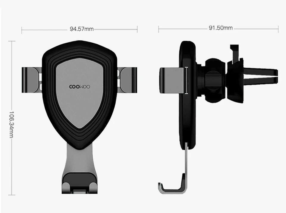 Умный Автомобильный кронштейн Xiaomi Mijia COOWOO с датчиком гравитации, управление одной рукой, многофункциональное устройство, совместимый с зажимом на выходе воздуха