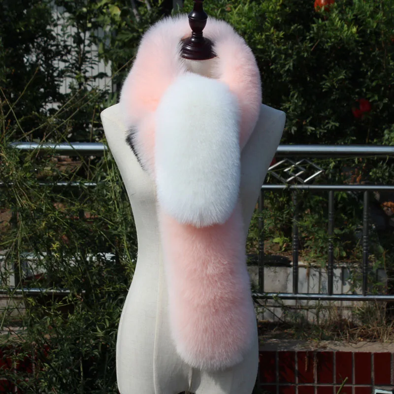 Шарф Длинный из искусственного лисьего меха зимний шарф хорошего качества в