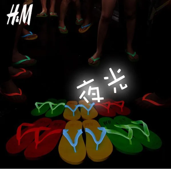 New Arrivals Luminous Flip-flops Couples Beach Leisure Casual Shoes With Flat Non-slip Fluorescence Cool Slippers Men And Women | Обувь