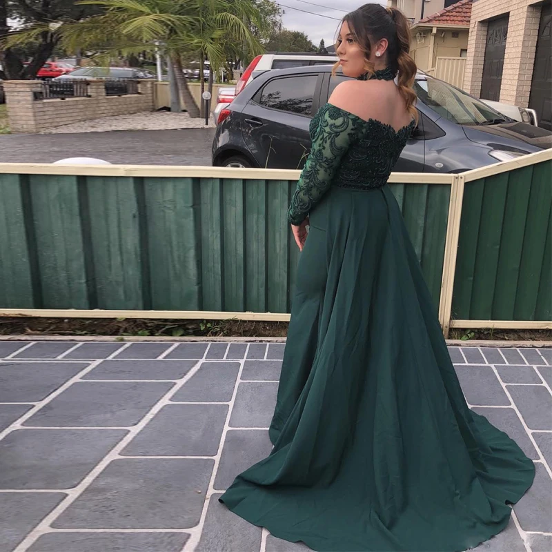 Платье Русалка со съемным шлейфом открытыми плечами и аппликацией|Платья на