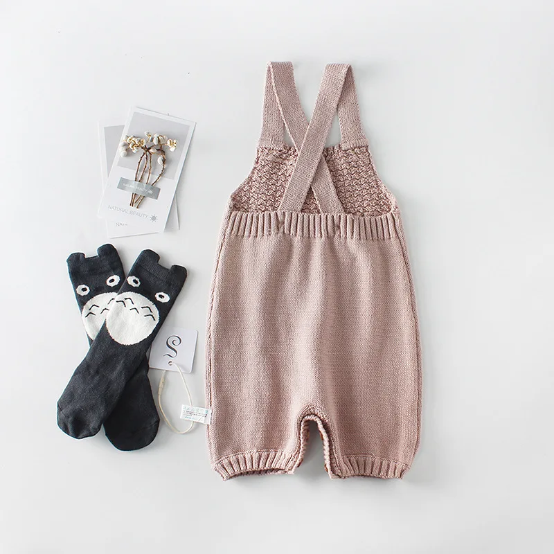 Backless Sweater Off Shoulder Jumpsuit Toddler Kid Baby Girls Knitted Rompers Winter Autumn Children Girl Clothing One-pieces | Детская