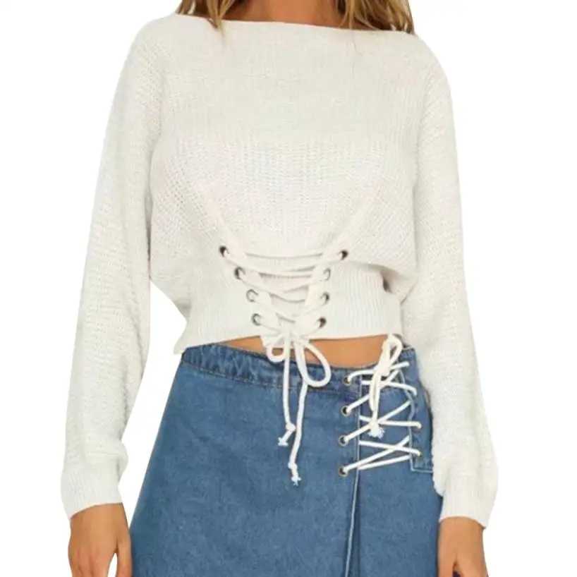 Осень-зима 2018 Новая модная женская одежда свитера однотонные топы с длинными