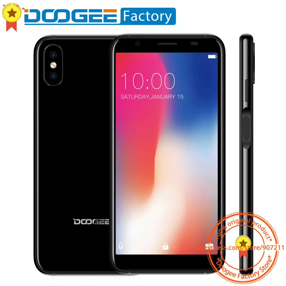 DOOGEE X55 смартфон 5 дюймов 18:9 Экран четыре ядра мобильный телефон 2800 мА/ч Android7.0