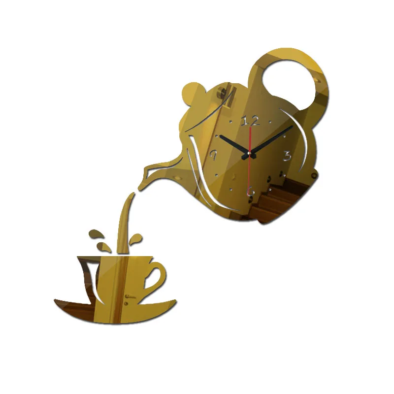 Кварцевые настенные часы с иглами современные акриловые зеркальные цифровые