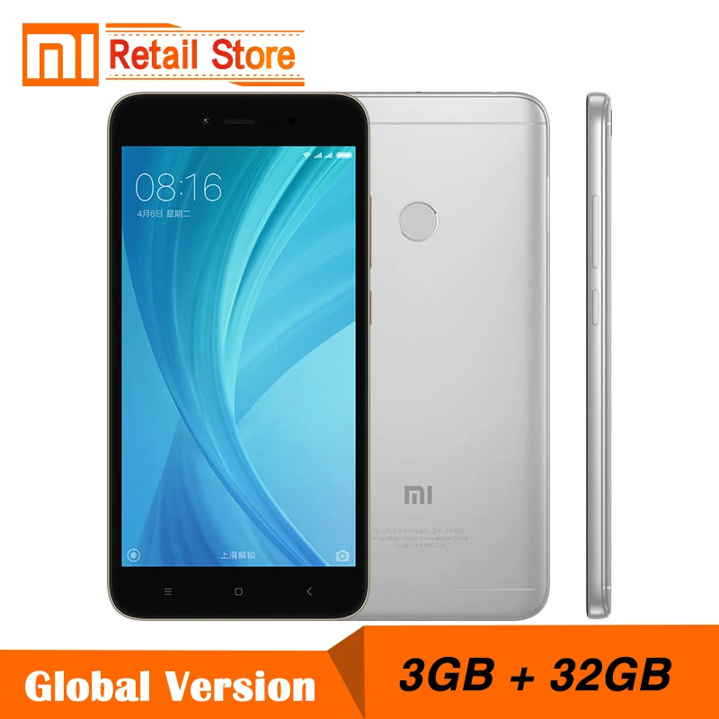Глобальная версия Xiaomi Redmi Note 5A Prime 3 ГБ Оперативная память 32 Встроенная телефона