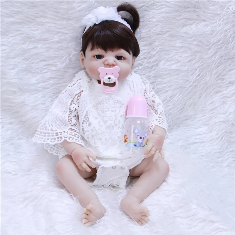 Кукла-реборн силиконовая 55 см с кружевом | Игрушки и хобби