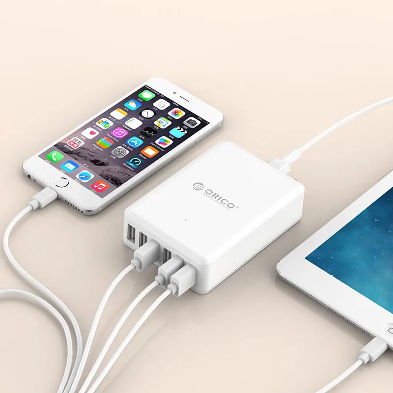 ORICO 6 портов 5V2.4A 50 Вт макс. выход настольное умное USB зарядное устройство мобильный
