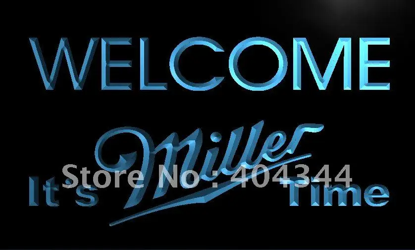 LE206 это Miller Time Добро пожаловать бар светодиодный неоновый светильник знак|sign