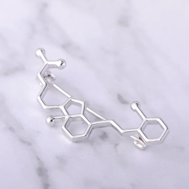 Blucome Oxytocin форма Нагрудный значок Золотой Серебряный цвет доктор учёный броши значок медицинские ювелирные изделия для женщин мужчин аксессуары
