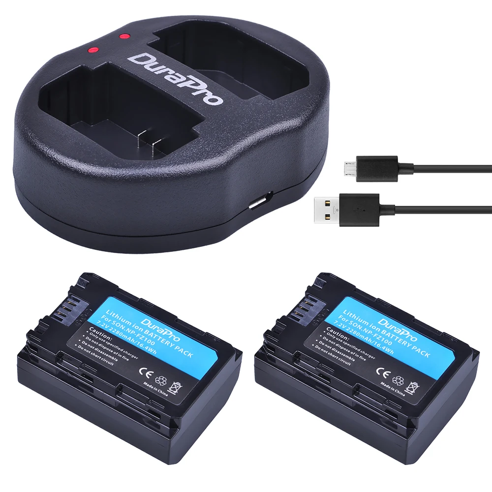 2X 2280 мАч NP FZ100 батарея + USB зарядное устройство для Sony BC QZ1 Alpha 9 A7RIII ILCE 7RM3 A9 A9R 9s