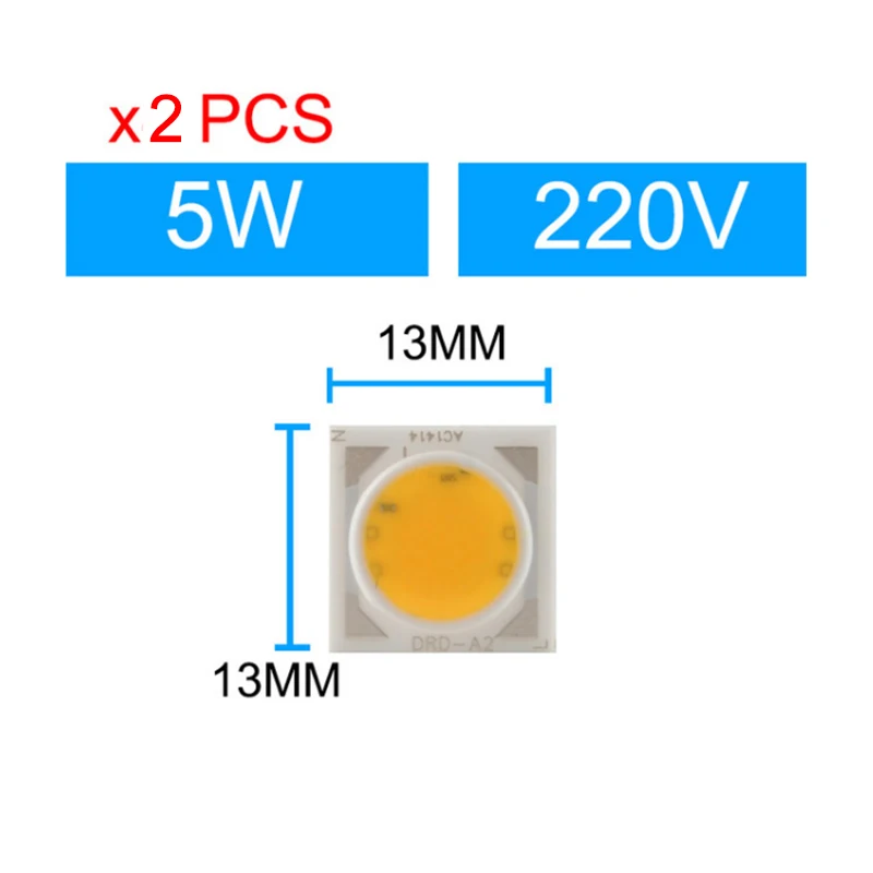 2pcs Chip 5W Kaguyahime рост/белый интегрированный COB светодиодный чип лампы переменного тока 220 В 5 Вт~ 100 Вт 30 Вт 20 Вт 10 Вт смарт IC драйвер для DIY прожектор - Испускаемый цвет: 2pcs Chip 5W