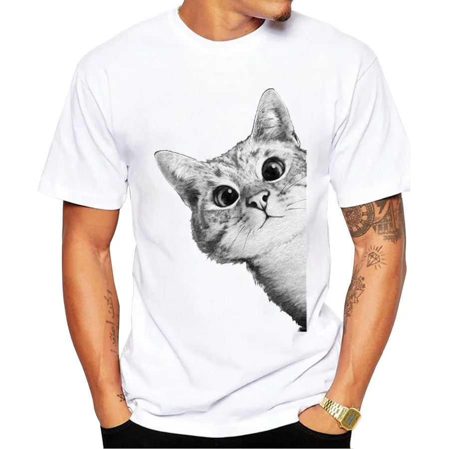 Cat 1 С принтом Flerken Cat футболка человек короткий рукав модал футболки и топы Человек милый кот футболка S-3XL, ZA559 - Цвет: Cat 1