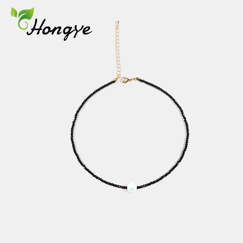Роскошное ожерелье Hongye с подвеской из рисовой жемчужины для девочек Черная
