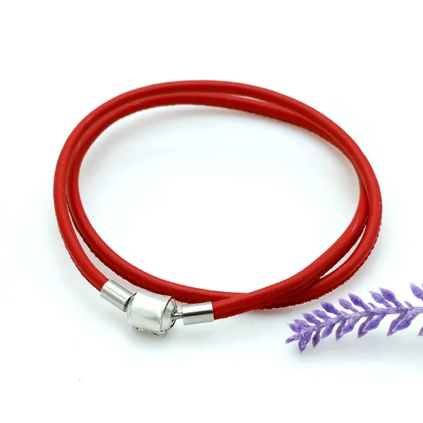 red round clasp Прямая поставка, натуральная кожа, сделай сам, подвески, ожерелья, стальной цвет, тонкая овчина, Подходит для европейских и американских женщин, сделай сам, ювелирное изделие, подарок - Окраска металла: red round clasp