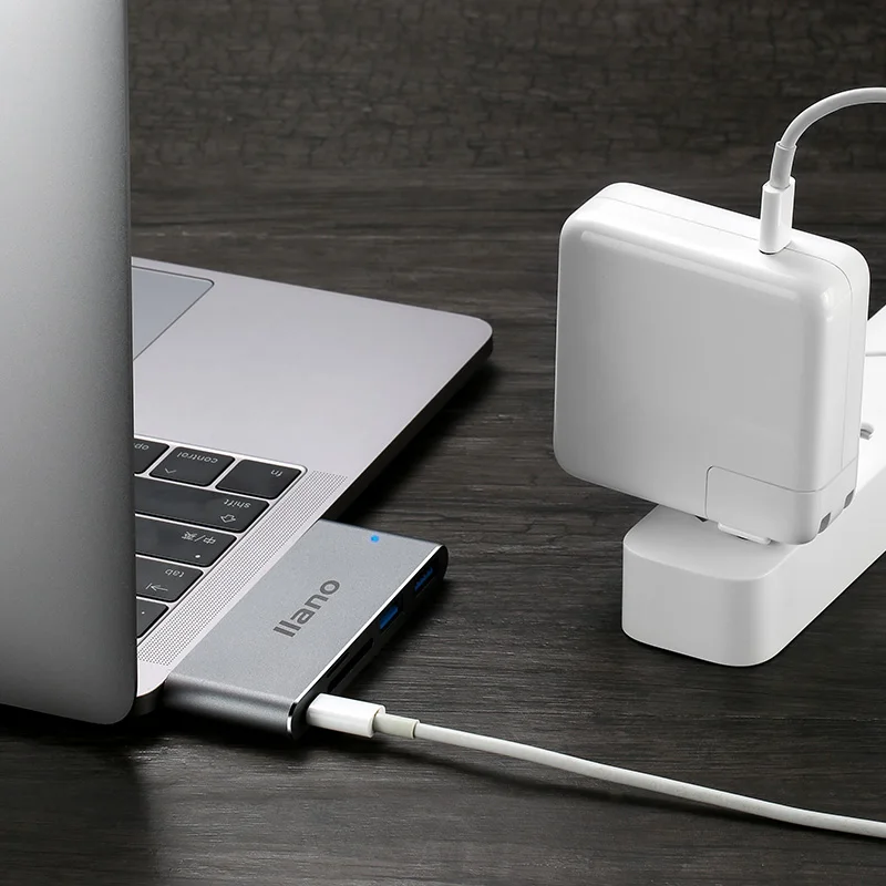 Ноутбук USB Thunderbolt 3 5 в 1 C адаптер для MacBook Pro 13/15 дюймовый 4 K HDMI 0 SD/картридер PD